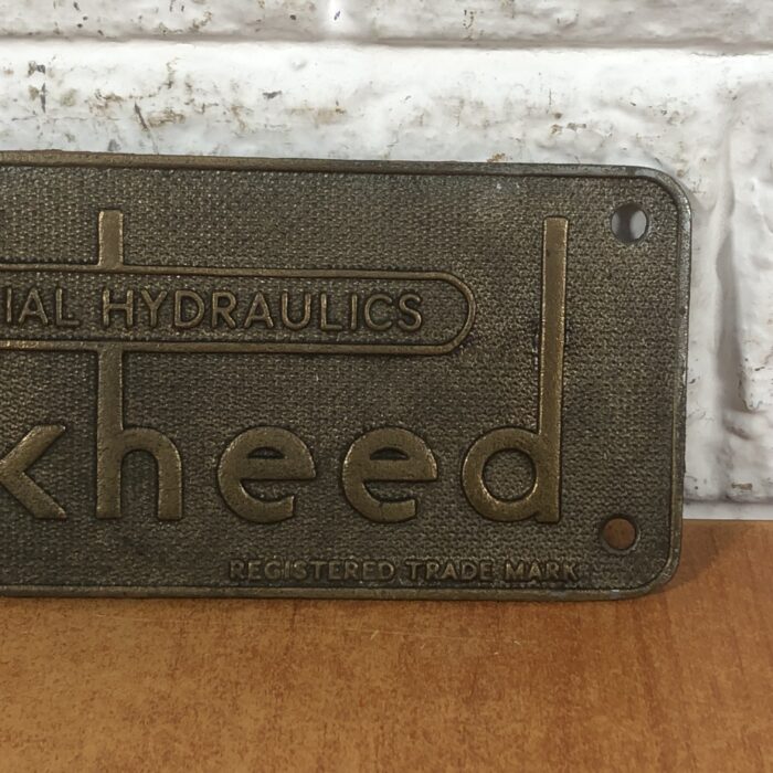 Vintage Brass 'Lockheed' Machine Name Plate - Image 4