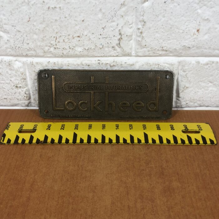 Vintage Brass 'Lockheed' Machine Name Plate - Image 6
