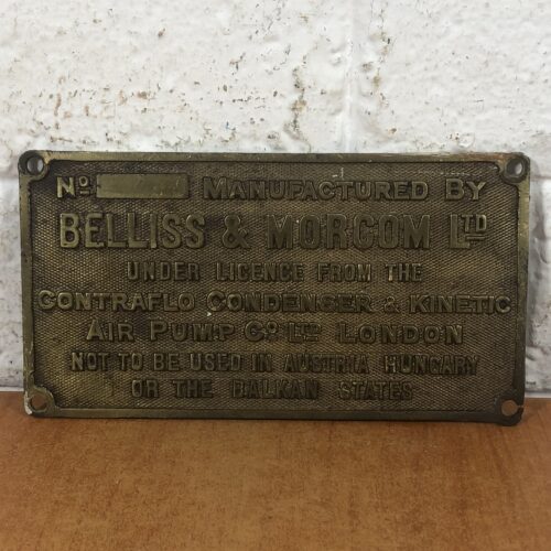 Vintage Brass Machine Name Plate