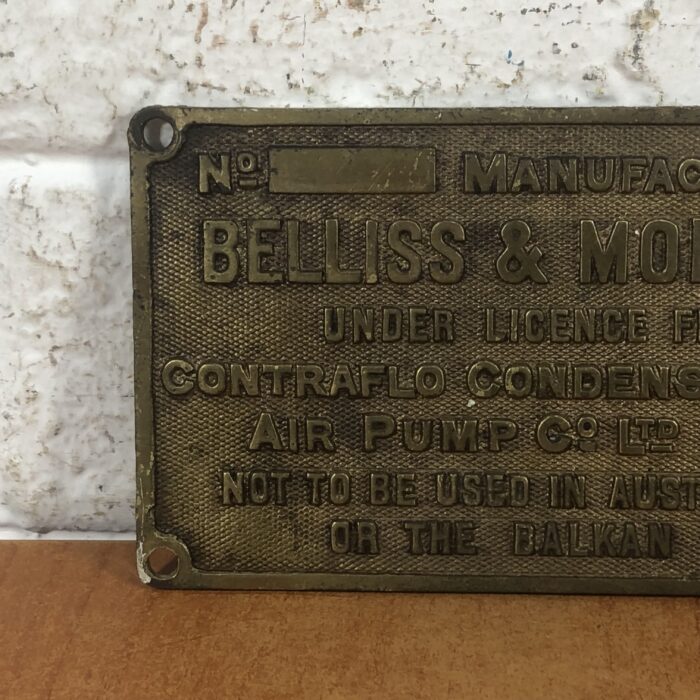 Vintage Brass Machine Name Plate - Image 2