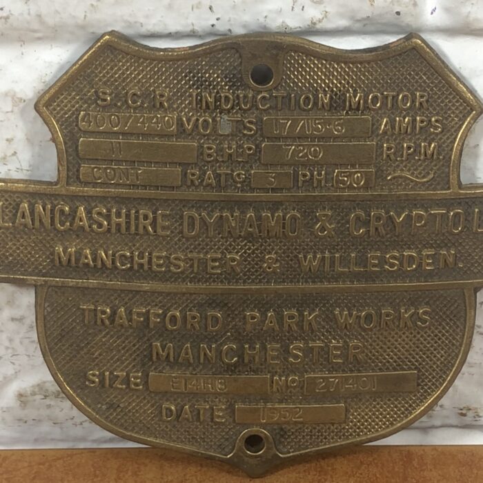 Vintage Brass Machine Name Plate - Image 3