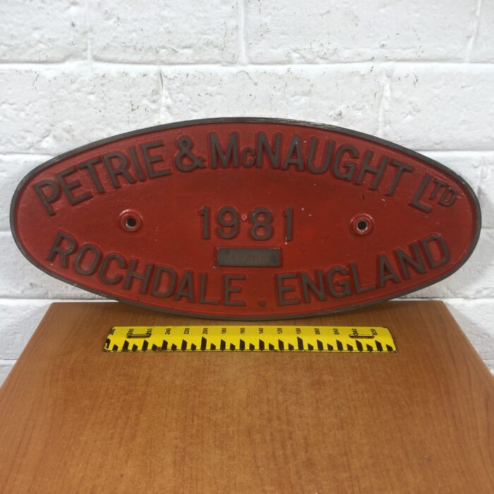 Modern 'Petrie & McNaught' Engine Plate Sign - Image 7