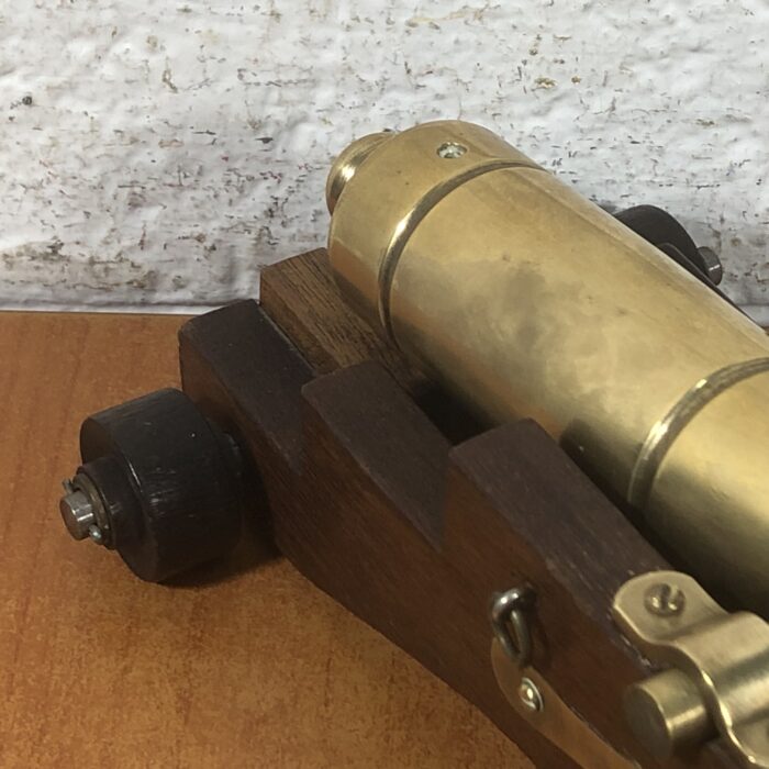 Vintage Wood & Brass Cannon Model - Image 3