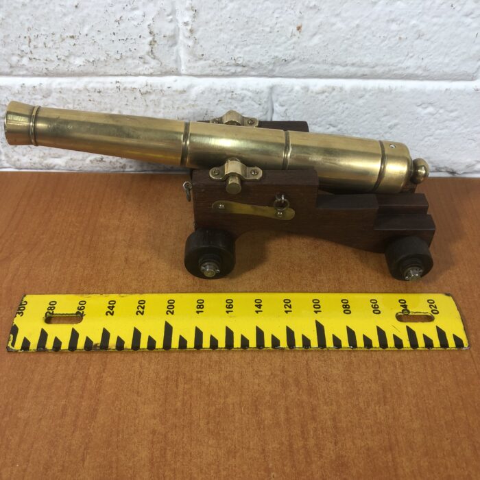 Vintage Wood & Brass Cannon Model - Image 8
