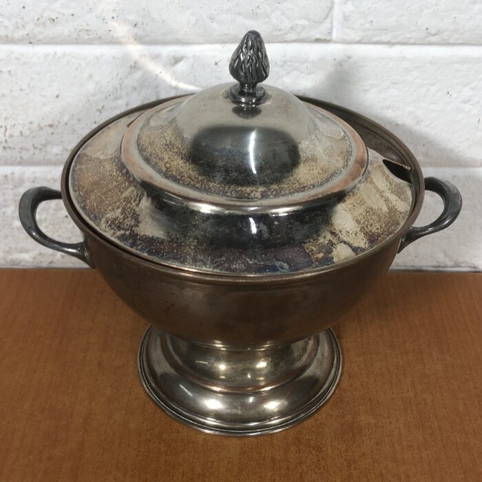 Vintage Silver-Plated Tureen with Ladle & Goblets - Image 2
