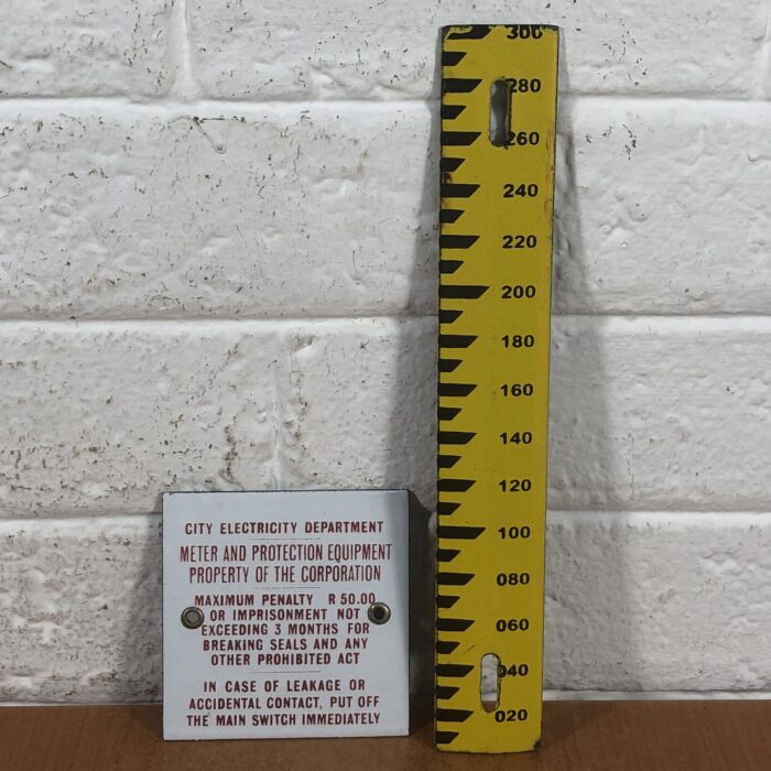 Small Vintage Enamel City Electricity Department Sign - Image 7