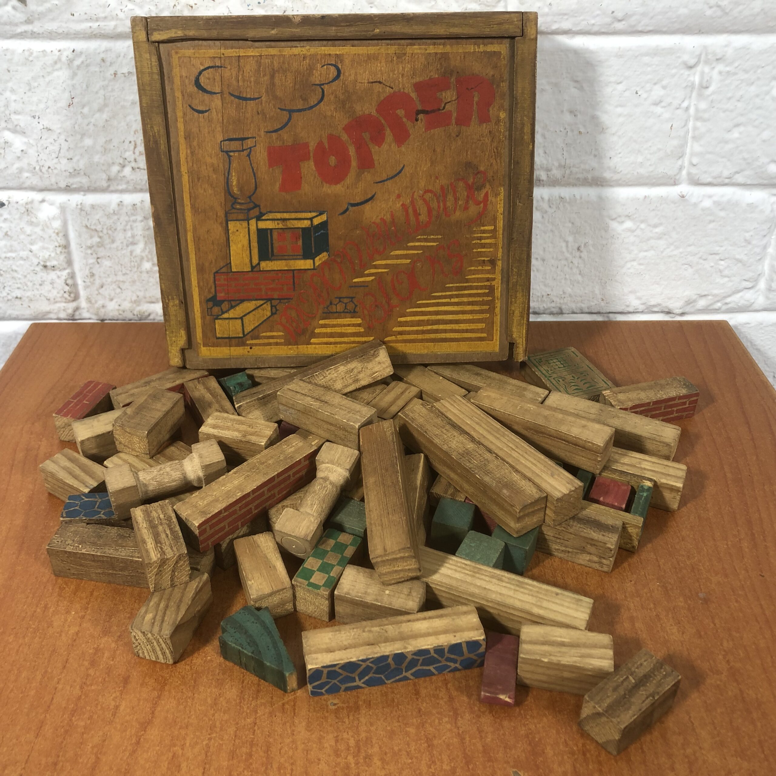 Vintage Topper Wood Building Blocks