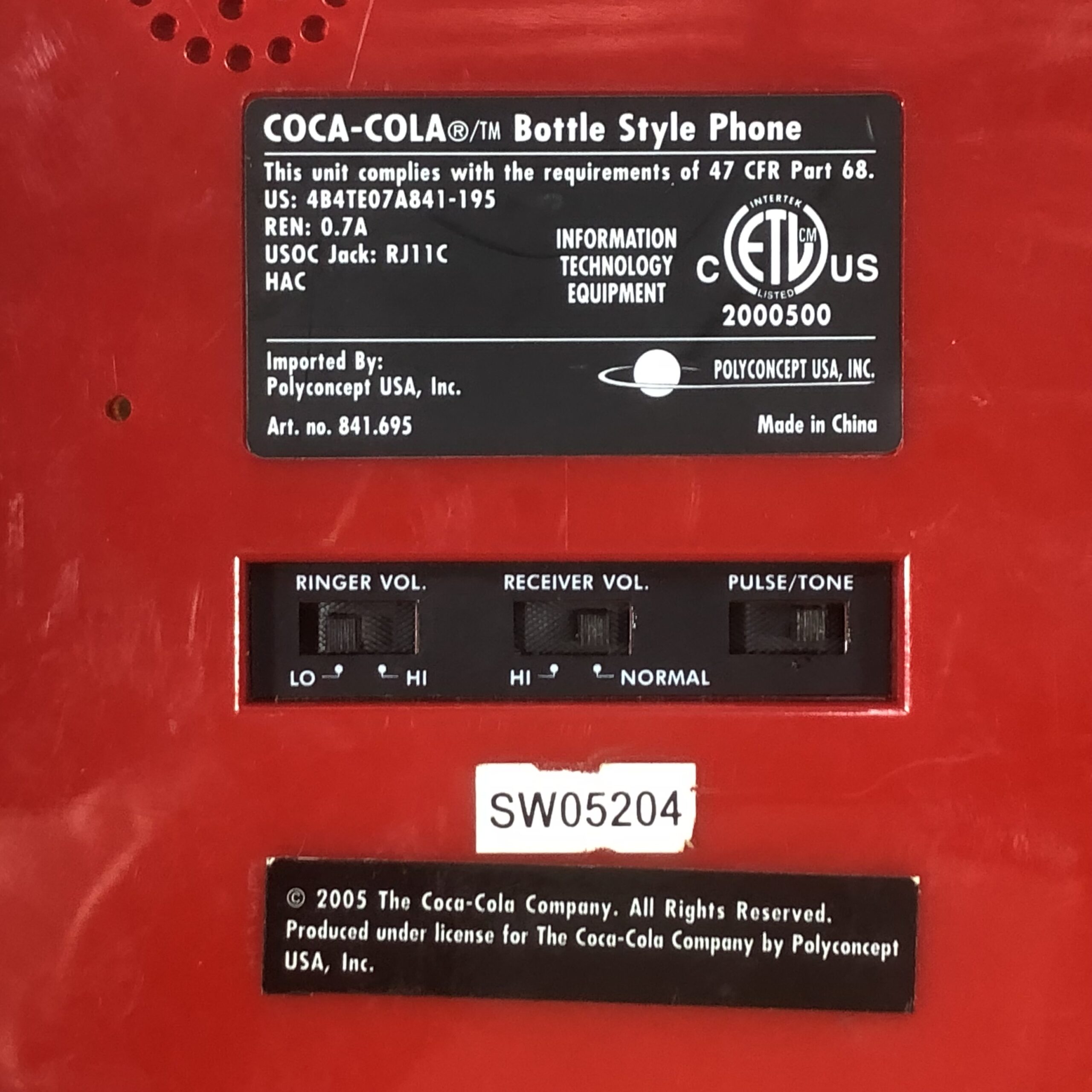 Vintage Coca Cola Bottle Style Telephone - Image 11