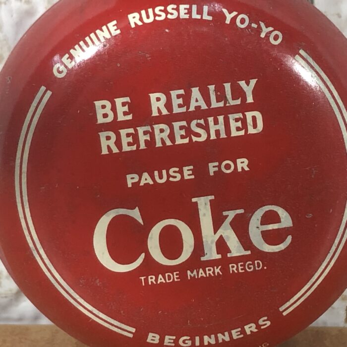 Genuine Russell Coca Cola Beginners Yo-Yo (Made in Hong Kong) ~ RARE Tin Toy - Image 2