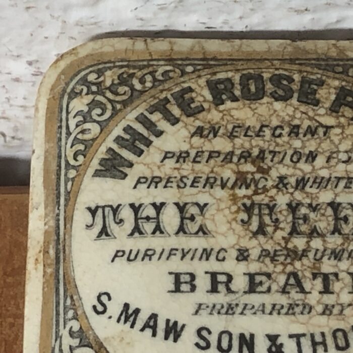 Antique Ceramic White Rose Toothpaste Pot - Image 4