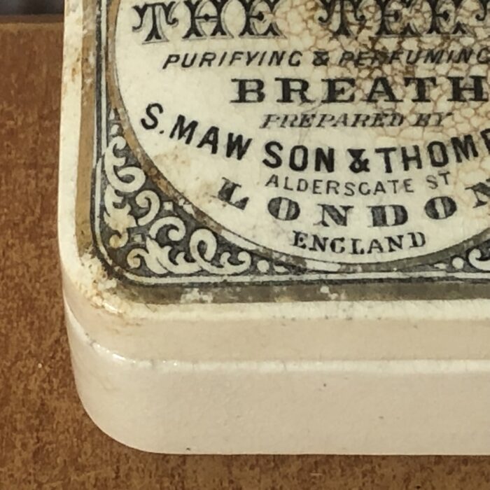 Antique Ceramic White Rose Toothpaste Pot - Image 5