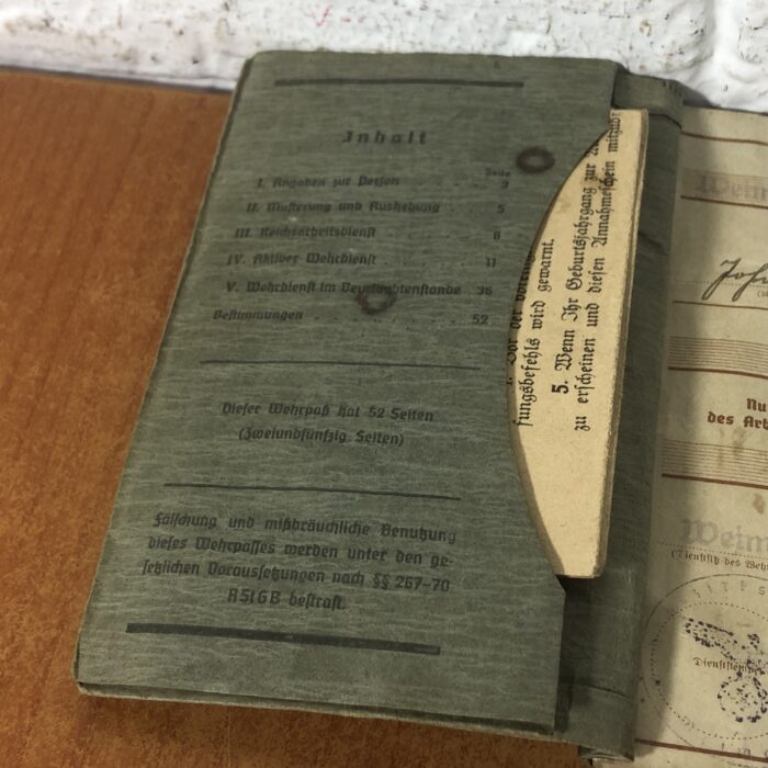 Vintage 1940s WW2 Era German 'Wehrpaß' Military Pass - Image 2
