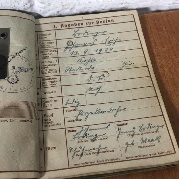 Vintage 1940s WW2 Era German 'Wehrpaß' Military Pass - Image 6