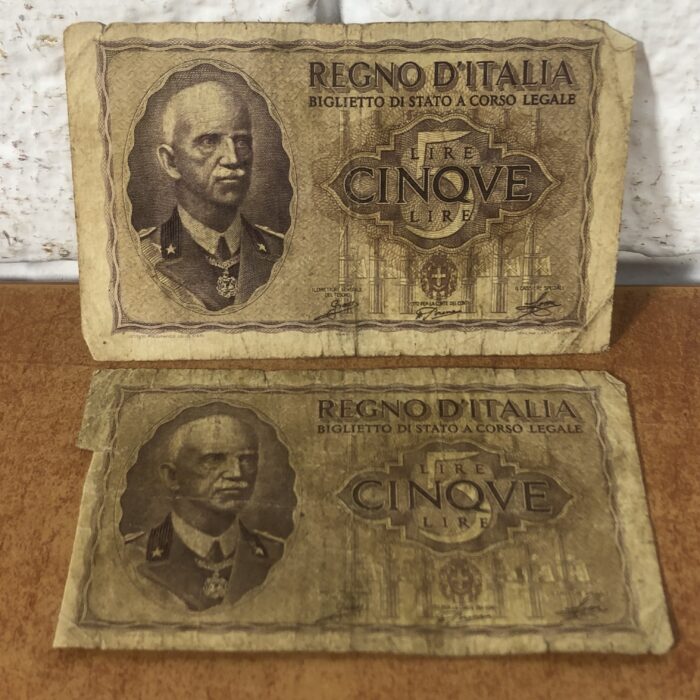 Vintage German 'Reichsbanknote' & 1940s Italian Lira Bank Notes (Allied Military Currency) - Image 5