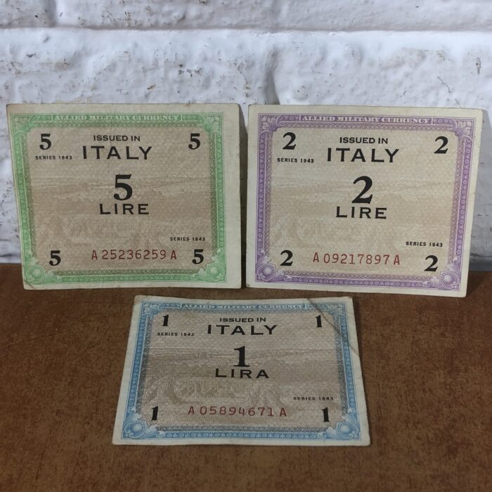 Vintage German 'Reichsbanknote' & 1940s Italian Lira Bank Notes (Allied Military Currency) - Image 7