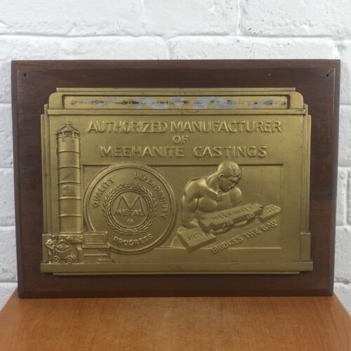 Vintage Meehanite Metal Advertising Sign
