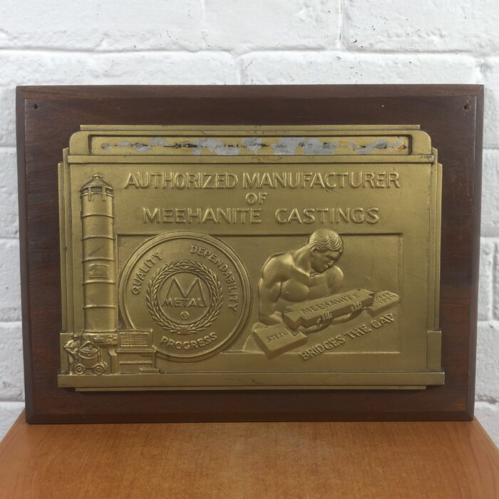 Vintage Meehanite Metal Advertising Sign