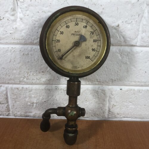 Vintage Brass Pressure Gauge (Made in England)