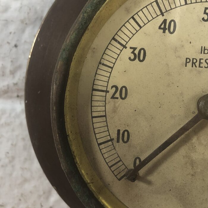 Vintage Brass Pressure Gauge (Made in England) - Image 4