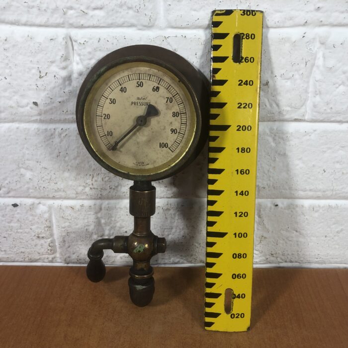 Vintage Brass Pressure Gauge (Made in England) - Image 10