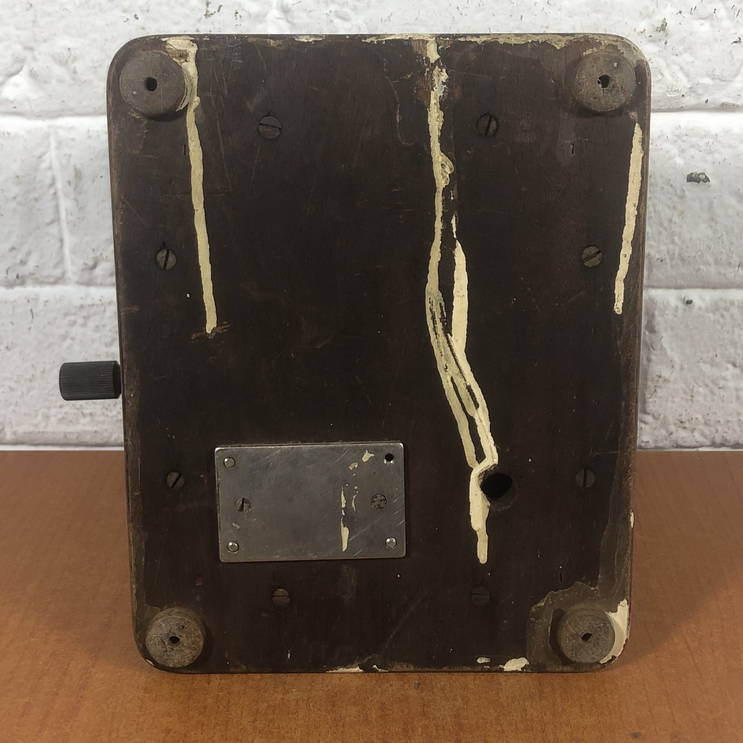 Vintage Wall-Mounted Wood and Brass Telephone - Image 8