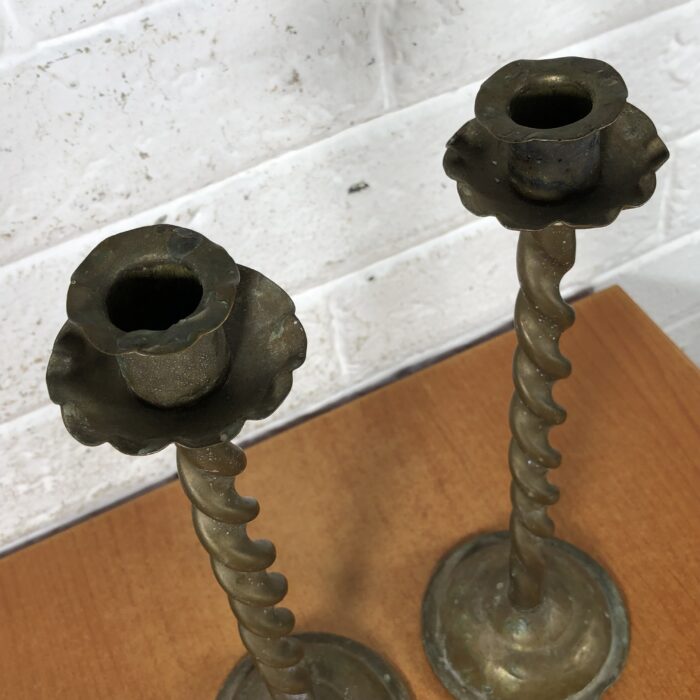 Vintage Brass Candle Holders - Image 2
