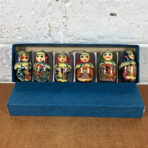 Vintage Russian Nesting Dolls Hanging Ornaments