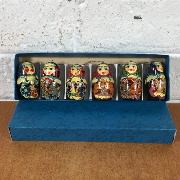 Vintage Russian Nesting Dolls Hanging Ornaments