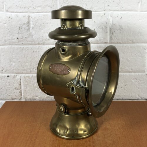 Vintage Brass "King of the Road" Motorcar Oil Lamp (Made in England)