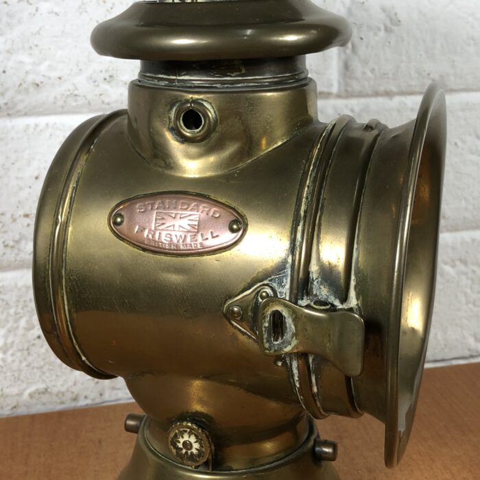 Vintage Brass "King of the Road" Motorcar Oil Lamp (Made in England) - Image 3
