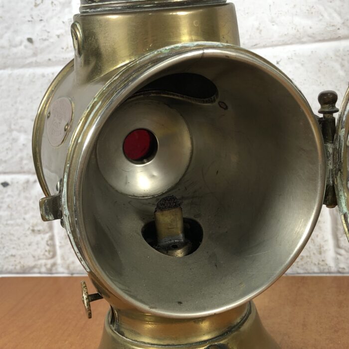 Vintage Brass "King of the Road" Motorcar Oil Lamp (Made in England) - Image 8