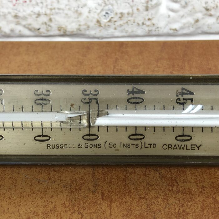 Vintage Brass Russell & Sons Thermometer - Image 4