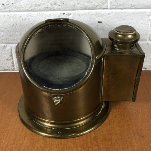 RARE Vintage Brass Binnacle with Ship's Compass