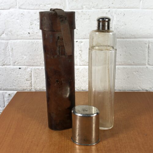 Vintage Hunting Flask in Leather Case
