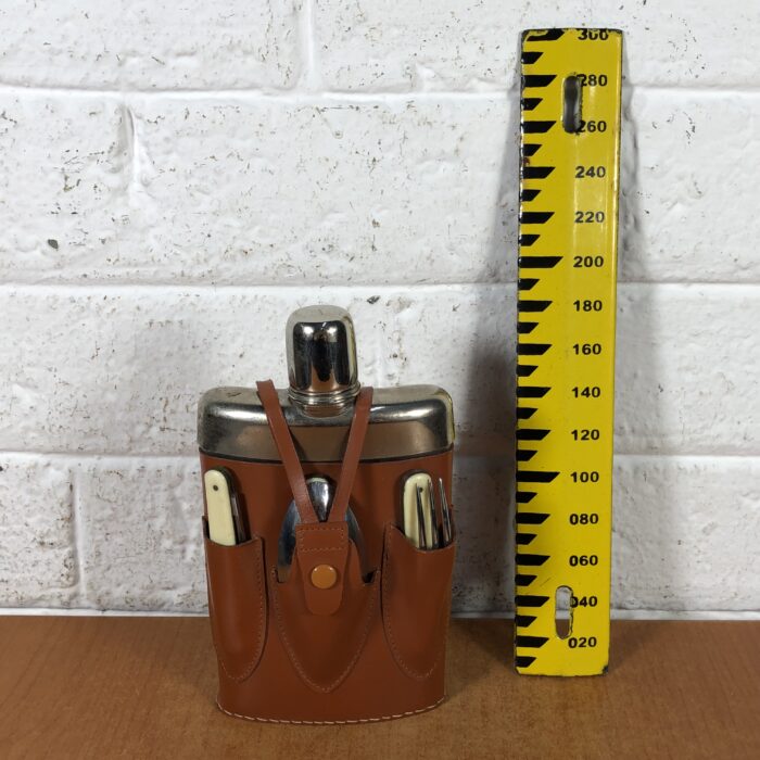 Vintage Hip Flask & Cutlery Set in Leather Case - Image 12