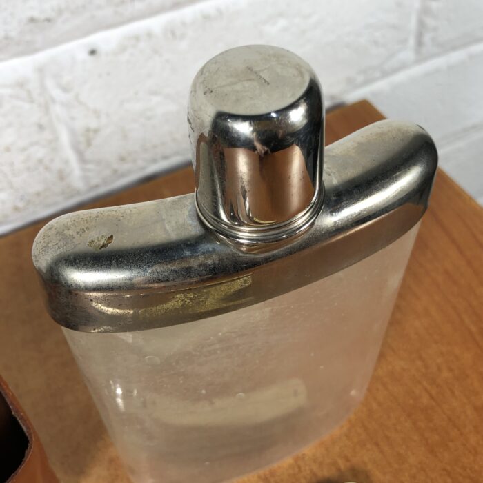 Vintage Hip Flask & Cutlery Set in Leather Case - Image 3