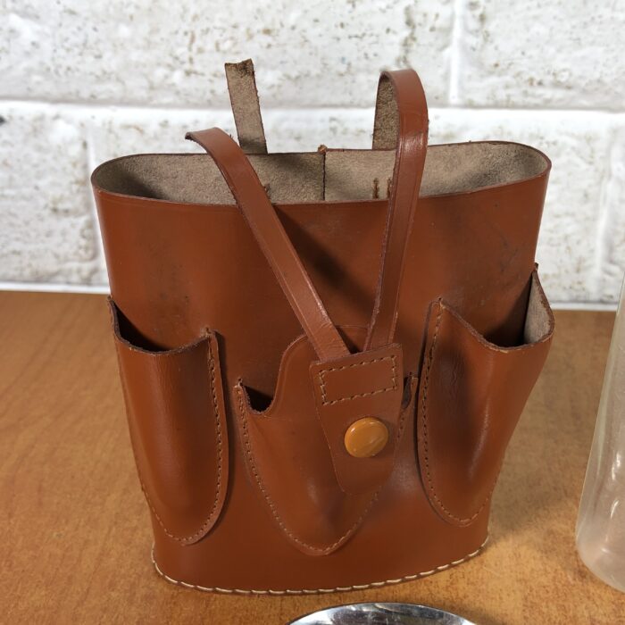 Vintage Hip Flask & Cutlery Set in Leather Case - Image 8