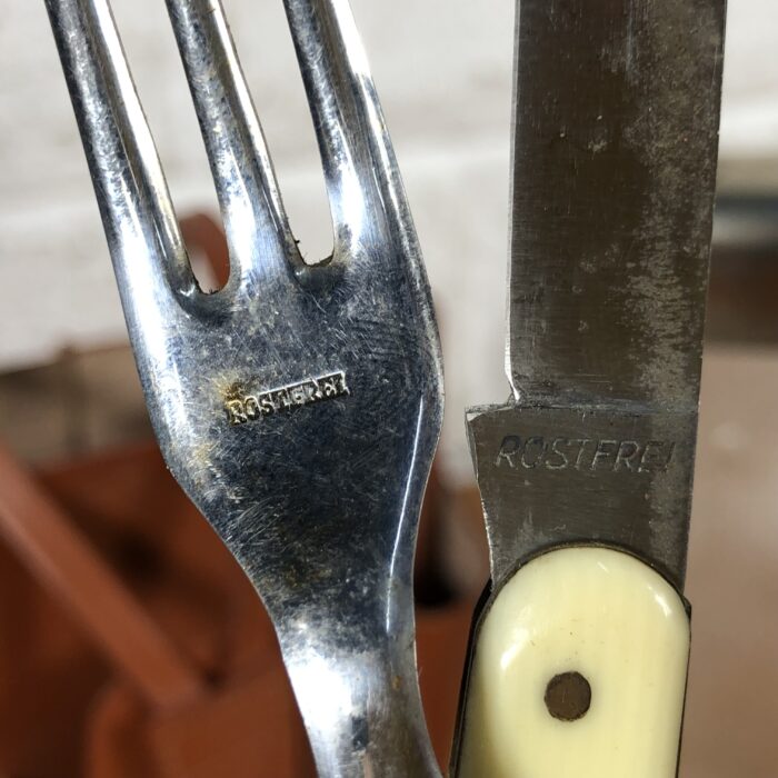 Vintage Hip Flask & Cutlery Set in Leather Case - Image 6
