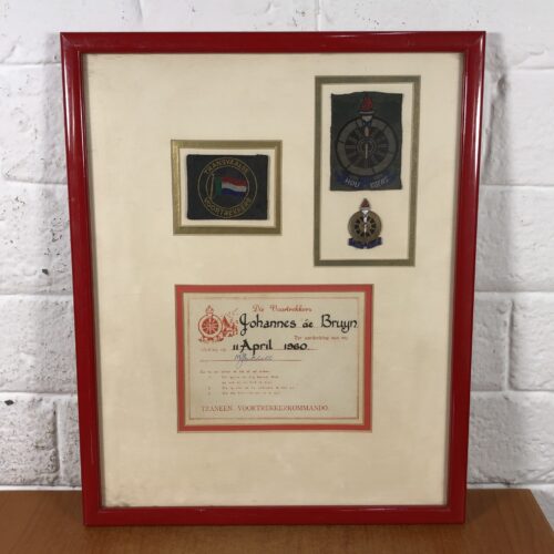 Framed Vintage Voortrekker Memorabilia