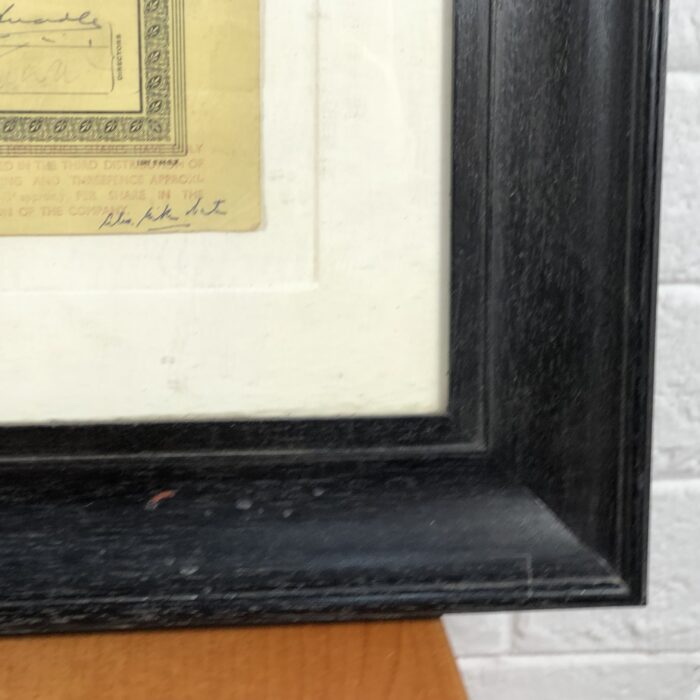 Framed Vintage 1940s Alpha Petrol Company Limited Share Certifcate - Image 10