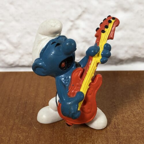 Peyo Guitarist Smurf Figurine (Made in West Germany)