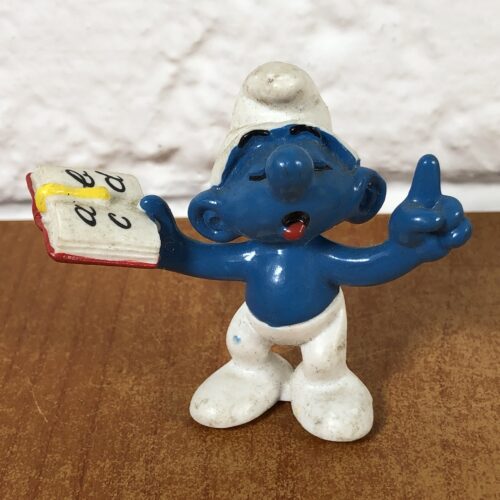 1980 Peyo Teacher Smurf Figurine