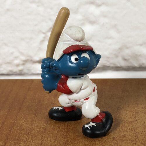 1998 Peyo Baseball Batter Smurf Figurine (Made in Hong Kong)
