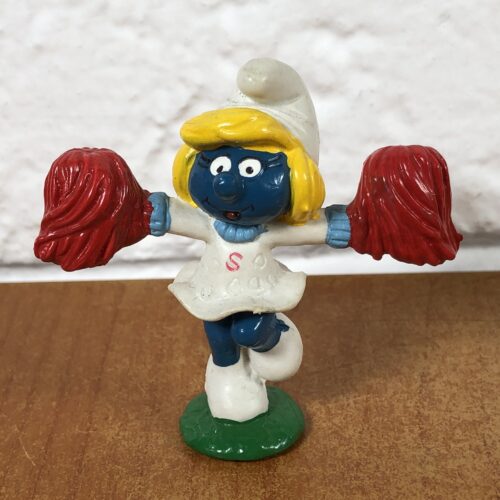 1981 Peyo Cheerleader Smurfette Figurine (Made in Hong Kong)