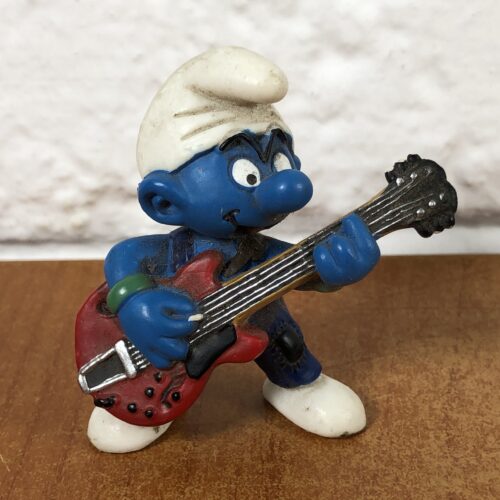 1997 Peyo Lead Guitarist Smurf Figurine (Rock Band Set)