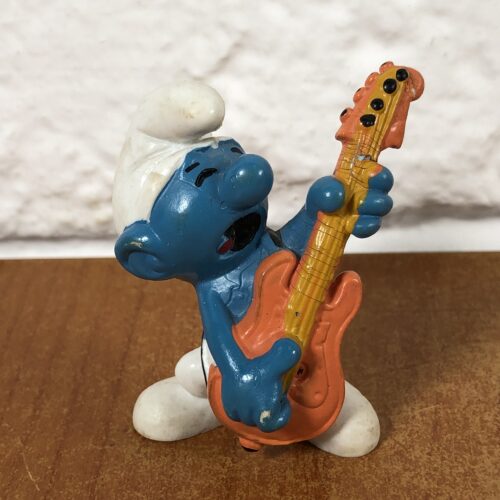 Peyo Guitarist Smurf Figurine (Made in West Germany)