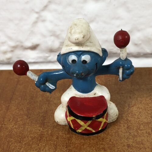 Peyo Drummer Smurf Figurine (Made in Hong Kong)