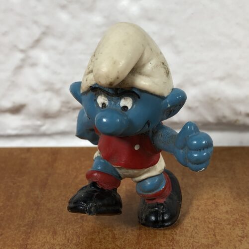 1978 Peyo Rugby Player Smurf Figurine