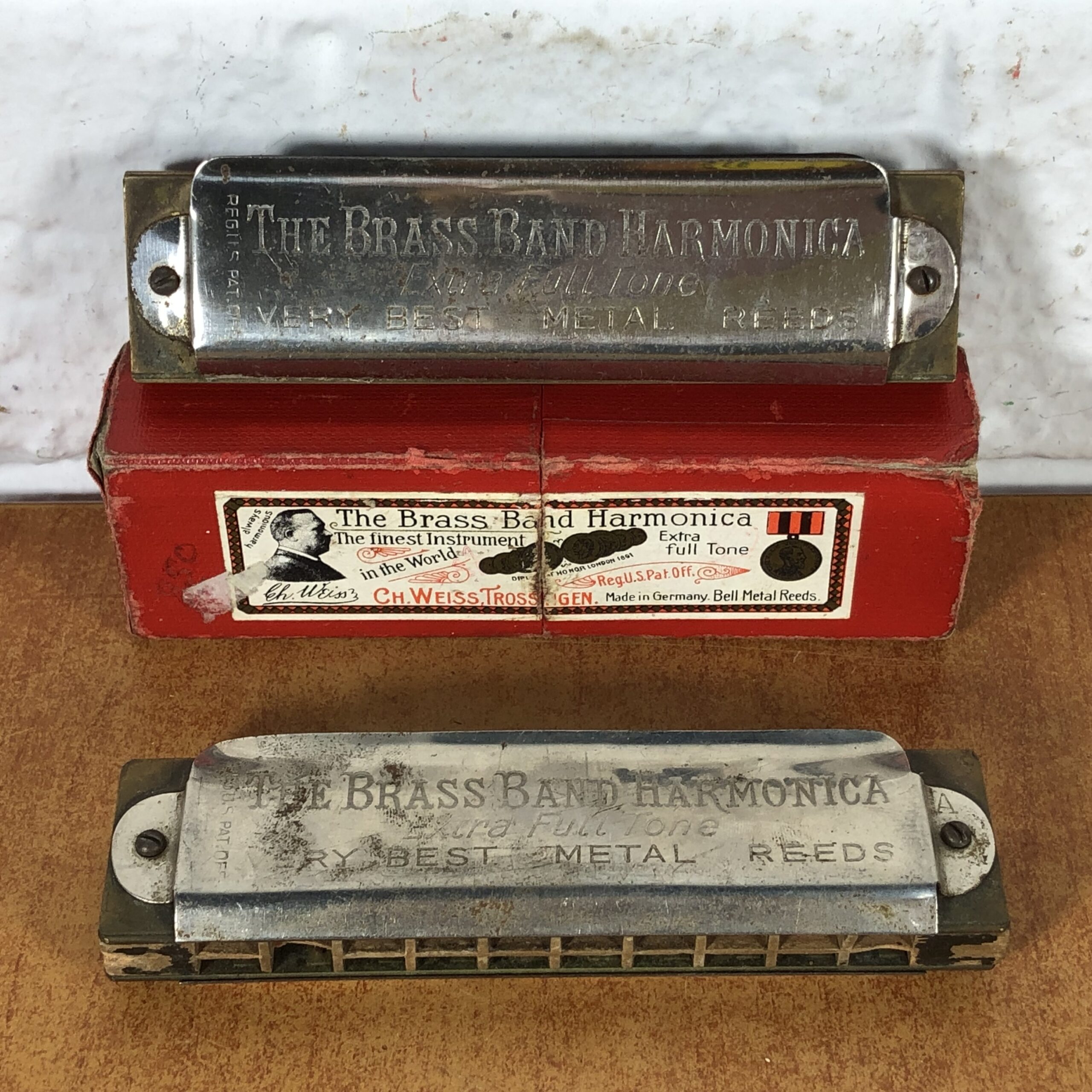 Vintage 'The Brass Band' Harmonicas (Made in Germany)