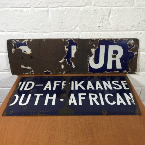 Vintage Cut Enamel Signs
